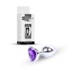 Plug-Jewellery Silver  Heart PLUG- Purple